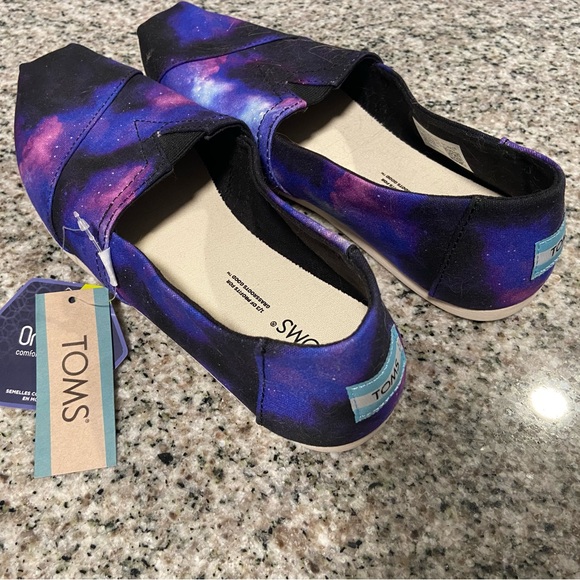 Toms Shoes - TOMS Women's Alpargata Canvas Slip -On Black Multi Galaxy Print Size 7 NWT